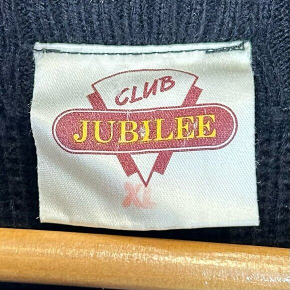 VTG 70s Curling Sweater Mens Size XL Wool Blend Zip Front Cardigan Retro Hipster - Picture 4 of 5